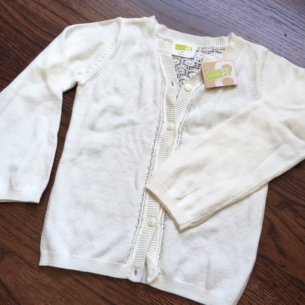 Girls 4T Sweater with crochet back